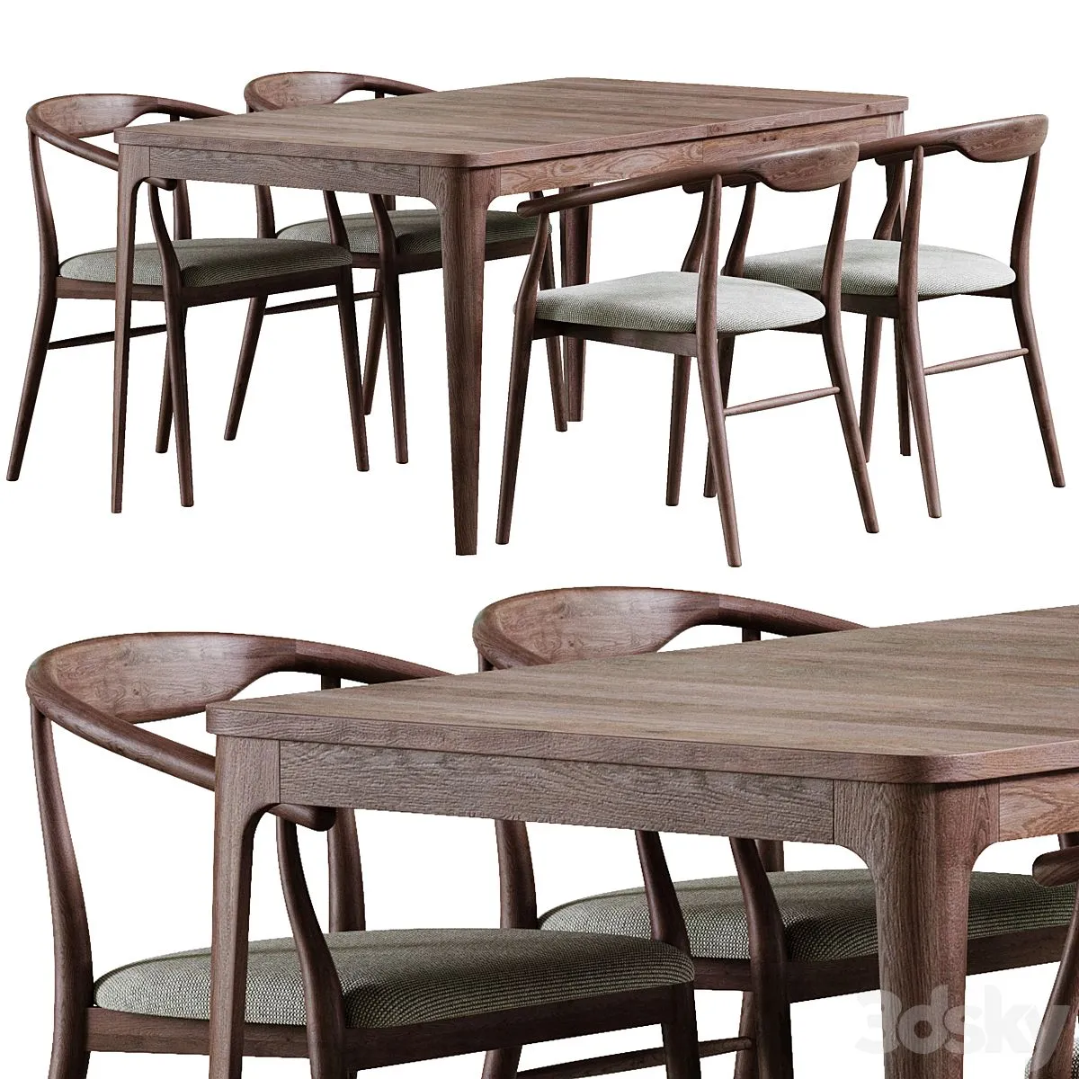 New York Table and Turin Chair by deephouse 3D Model