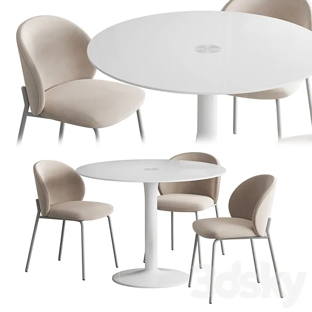 New York table Princeton chair Boconcept 3DModel - 3DSKY Decor Helper