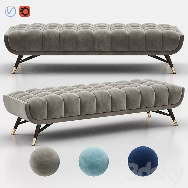 NEWENTON Upholstered Bench 3D Model NEWENTON Upholstered Bench 3D Model
