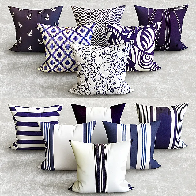 NEWPORT COLLECTION COMMODORE PILLOW 3D Model NEWPORT COLLECTION COMMODORE PILLOW 3D Model