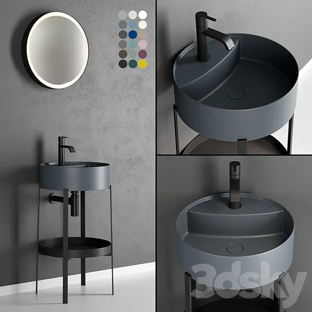 Nic Design Consolle Round Washbasin 3D Model Nic Design Consolle Round Washbasin 3D Model