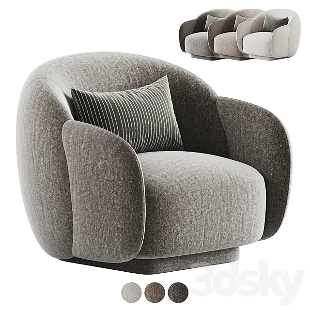 Nice Armchair by Bruno Moinard Editions 3D Model Nice Armchair by Bruno Moinard Editions 3D Model