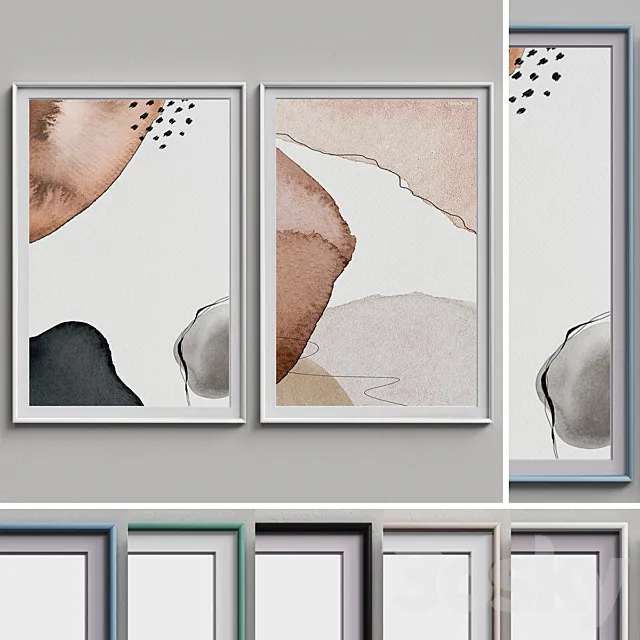 Nice Picture Frames Set 147 3D Model