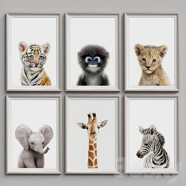 Nice Picture Frames Set 15 3D Model