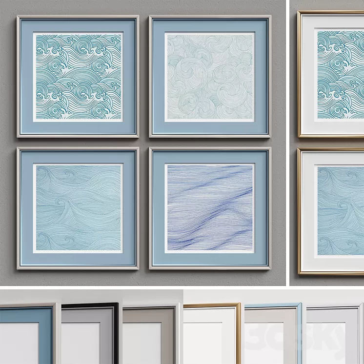 Nice Picture Frames Set 234 3D Model 3DSKY Decor Helper