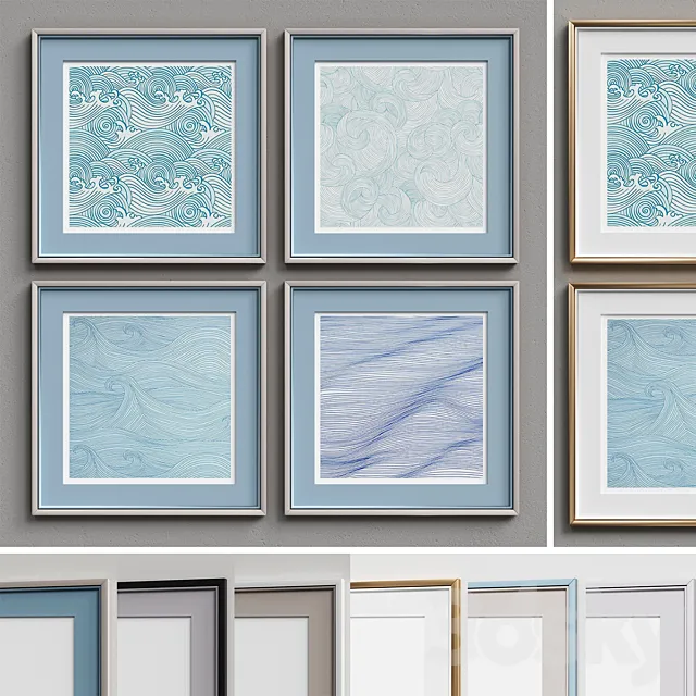 Nice Picture Frames Set 234 3DModel