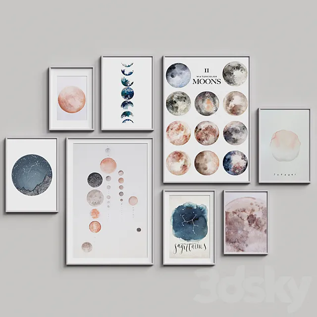 Nice Picture Frames Set 38 3D Model