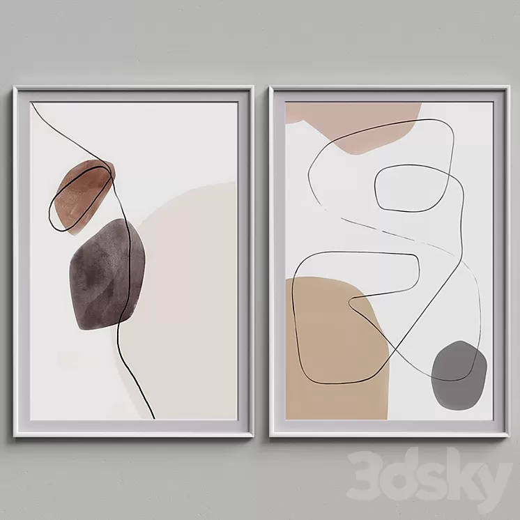 Nice Picture Frames Set 64 3D Model