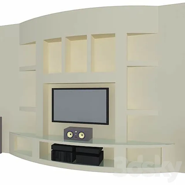 Niche under TV 3D Model Niche under TV 3D Model