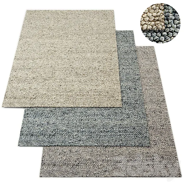Nico Handwoven Wool Rug RH Collection 3D Model