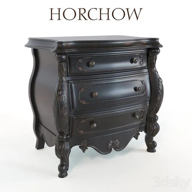 Nicolette Black Nightstand 3D Model Nicolette Black Nightstand 3D Model