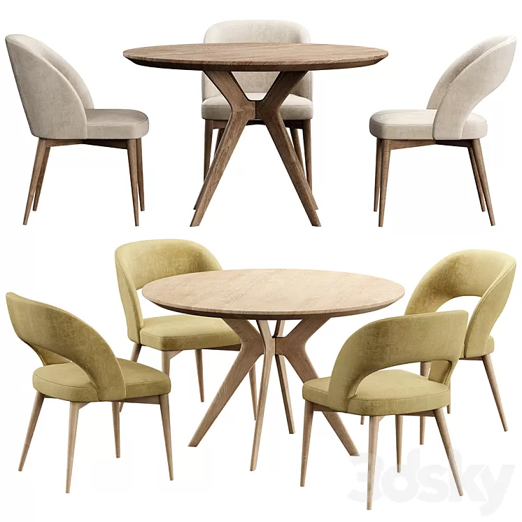 Niff Naff Chair Clark Table 3D Model Free Download