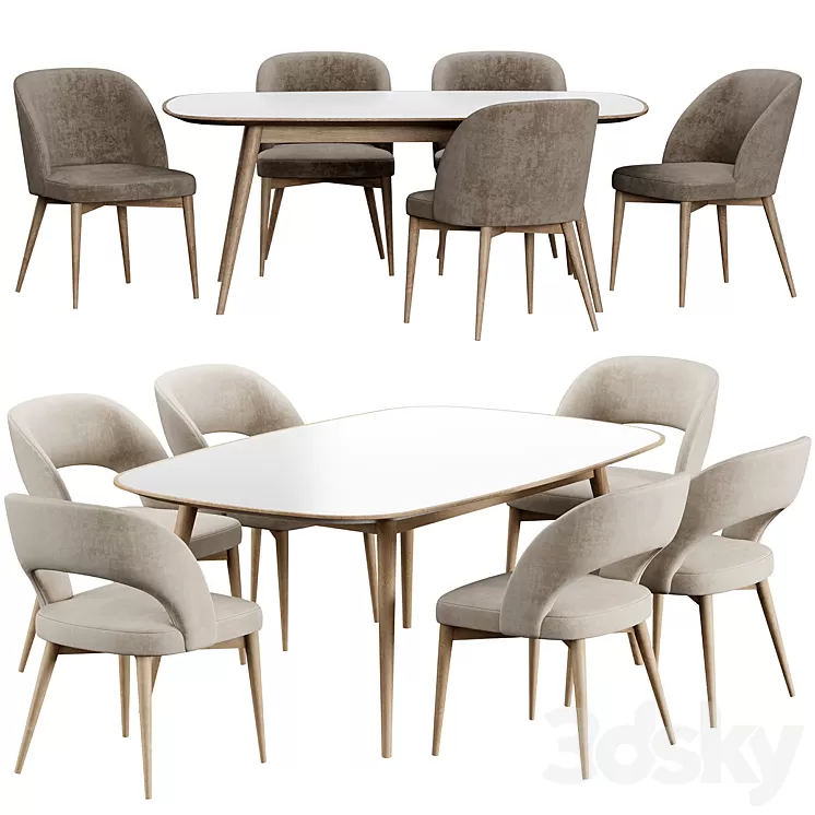 Niff Naff Chair HER 042 G Table 3D Model Free Download