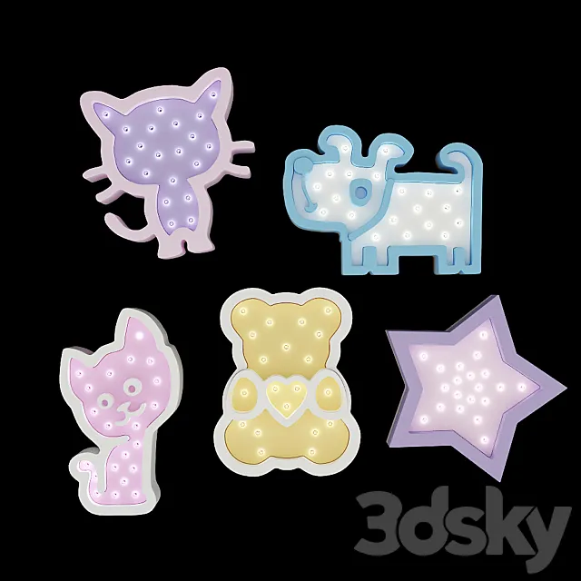 Night Lights Dim Dom Shop 3D Model