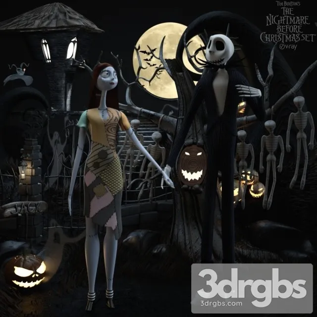 Nightmare Before Christmas Set 3D Model Download