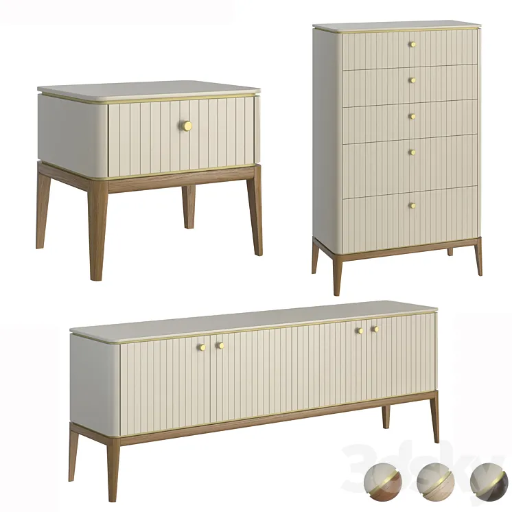 nightstand chest of drawers TV stand Milano MR.Room. Inmyroom 3D Model Free Download