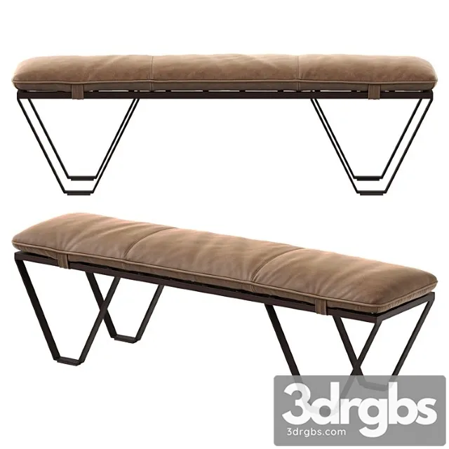 Nik leather bench 2 3D Model Download