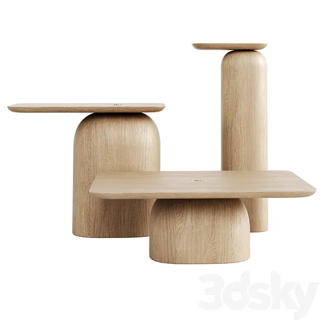 Nikari April tables set of 3 3D Model