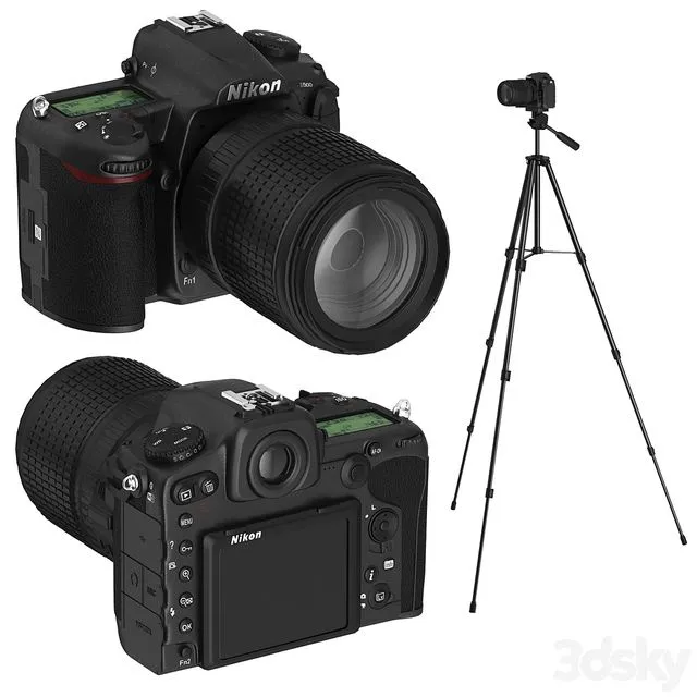 Nikon D500 on a crank 3D Model Nikon D500 on a crank 3D Model