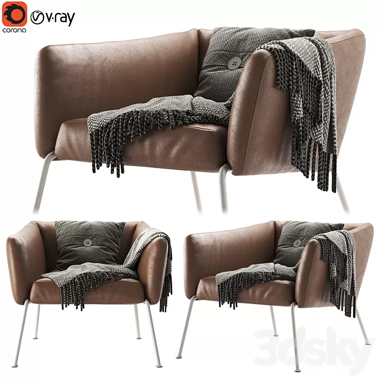 Nikos Low Armchair 3D Model Nikos Low Armchair 3D Model