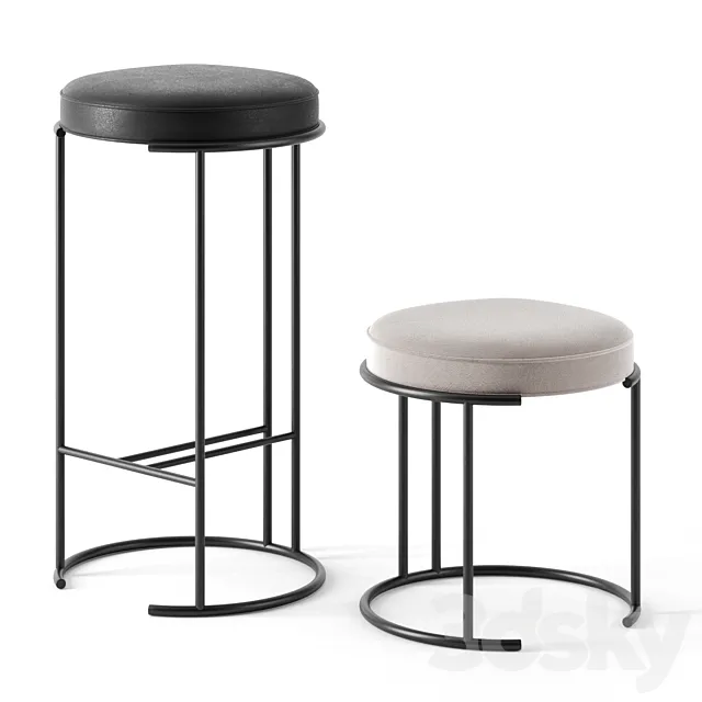 Nina stools by Living divani 3DModel