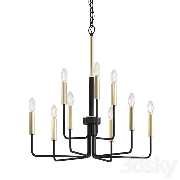 Nine Light Chandelier 3D Model Free Download