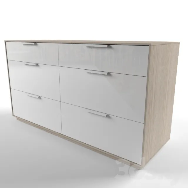 NIVOLL Chest of 6 drawers light grey and white by IKEA 3D Model
