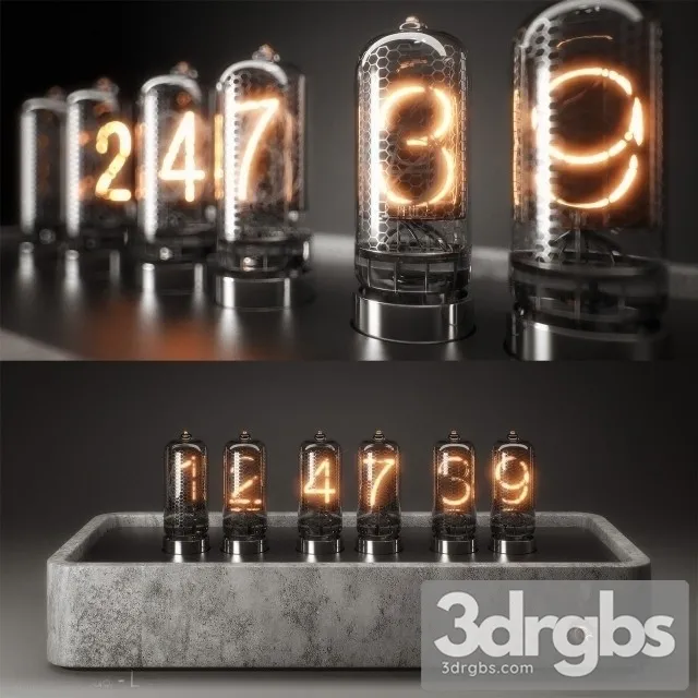 Nixie Light Clock 3D Model Download Nixie Light Clock 3D Model Download
