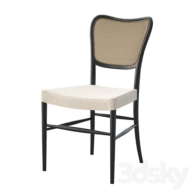 Noa Dining Chair in Black Drifted 3D Model Noa Dining Chair in Black Drifted 3D Model