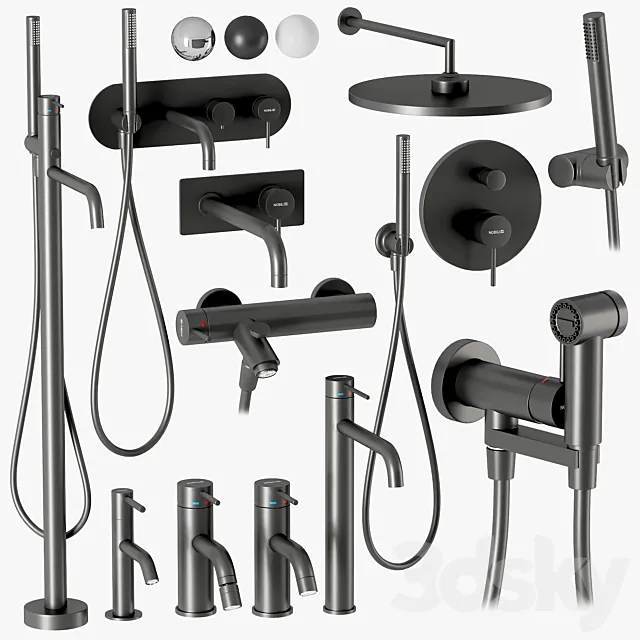 Nobili Live Showers and faucets set 3D Model Nobili Live Showers and faucets set 3D Model