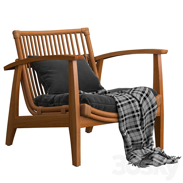 Noelie Rattan Lounge Chair 3D Model Noelie Rattan Lounge Chair 3D Model