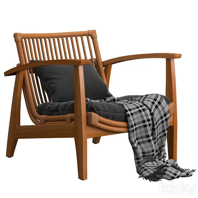 Noelie Rattan Lounge Chair 3D Model