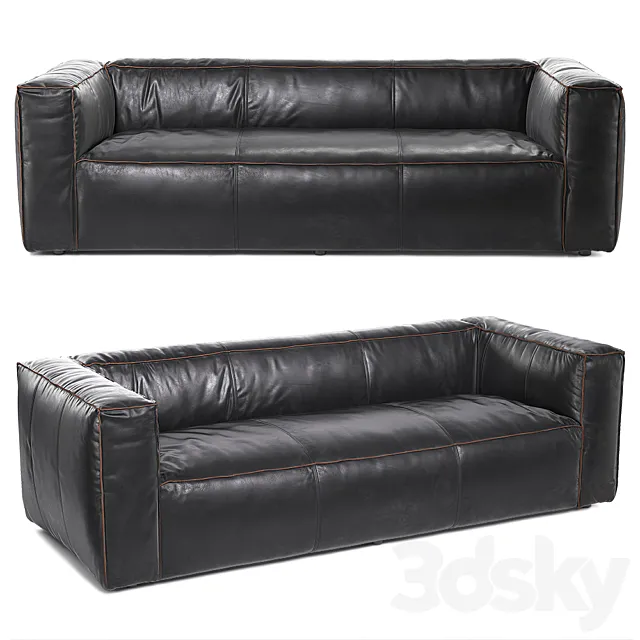 Nolita Reverse Stitch 99 Sofa Rider Black 3DModel 3DSKY Decor Helper