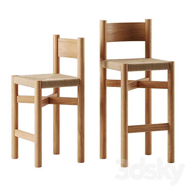 Nonna bar stool by House of Leon 3D Model Nonna bar stool by House of Leon 3D Model