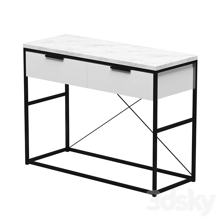 Nord Dressing table (White\/Statuario) 3D Model Free Download
