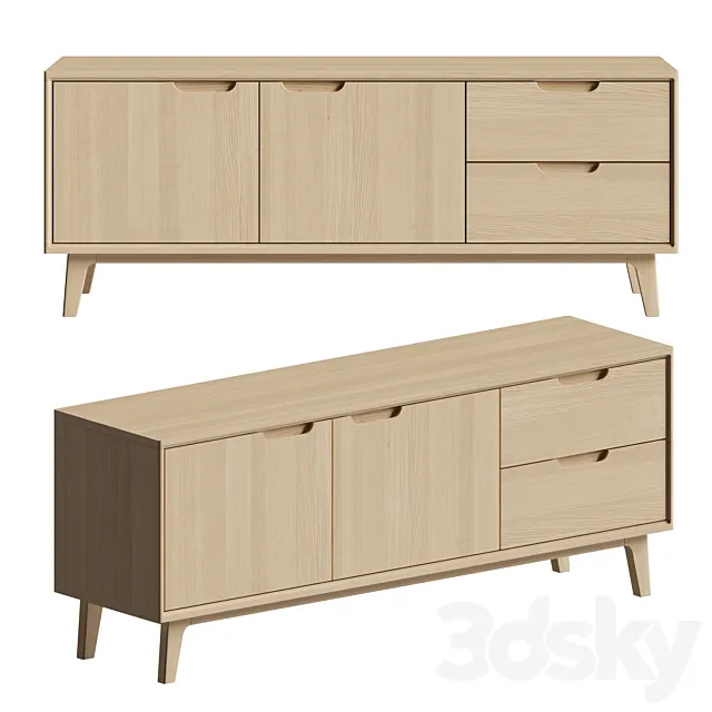 Nord Low 2 Door Sideboard 3DModel Nord Low 2 Door Sideboard 3DModel