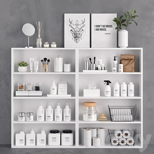 Nordic Bathroom Shelf 3D Model