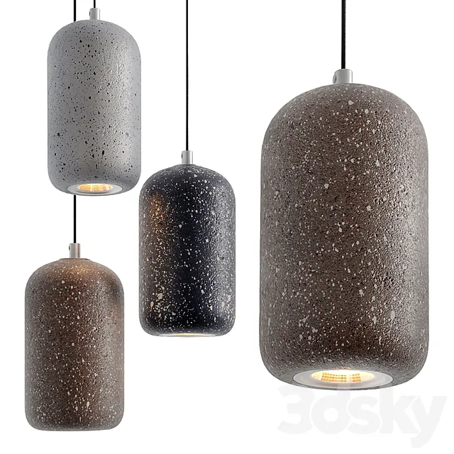Nordic Cement Pendant Lamps 3D Model