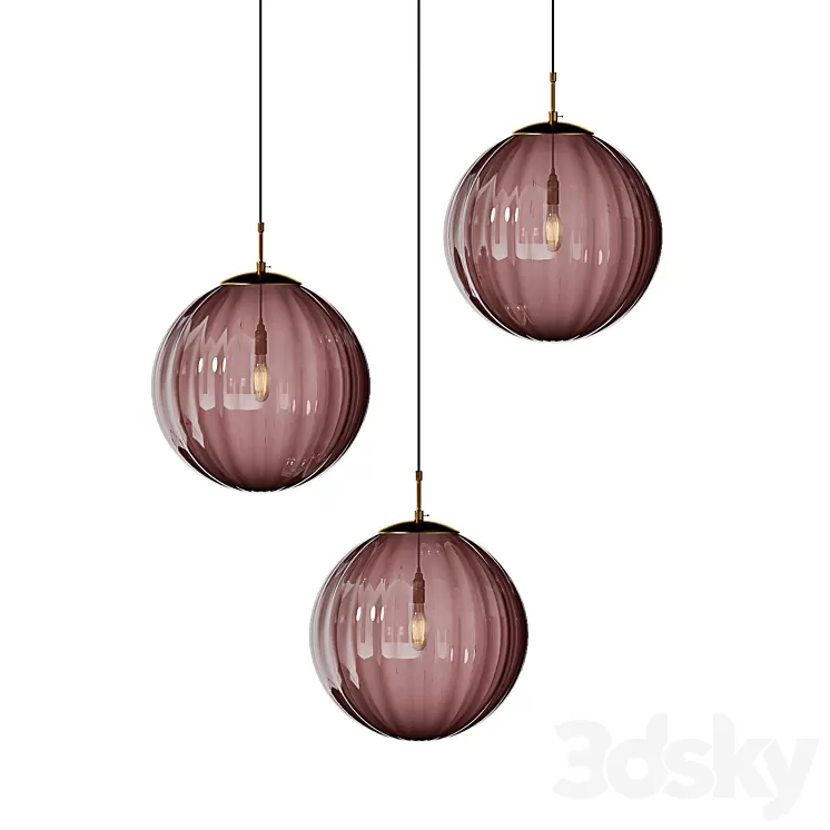 Nordic Colorful Glass Globe Pendant Lights ASKA 3D Model