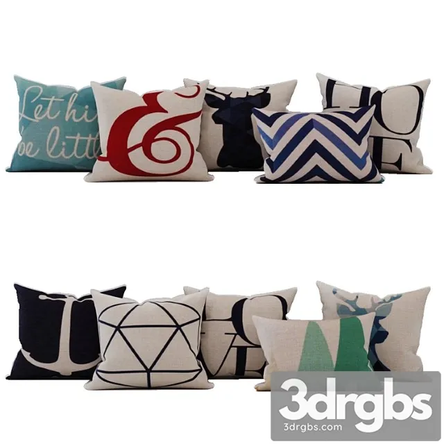 Nordic design pillow cases 3D Model Download Nordic design pillow cases 3D Model Download