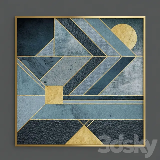 Nordic geometric wall art 3D Model Nordic geometric wall art 3D Model