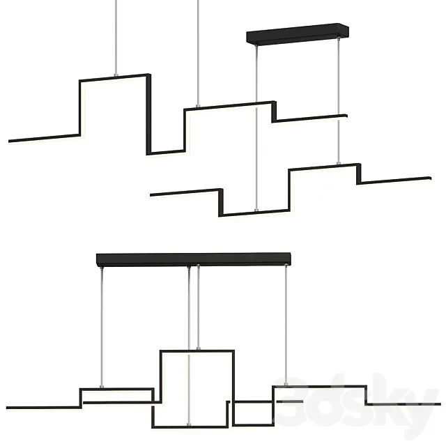 Nordic Geometry Linear – Pendant 3D Model Nordic Geometry Linear – Pendant 3D Model