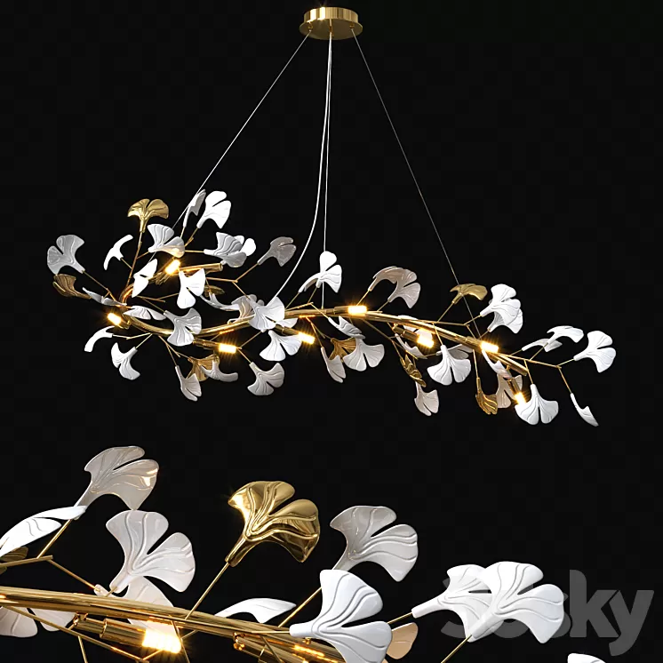 Nordic Ginkgo Leaf Pendant 3D Model Free Download