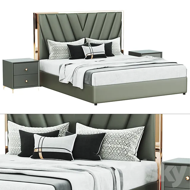 Nordic High end wedding bed design 3D Model Nordic High end wedding bed design 3D Model