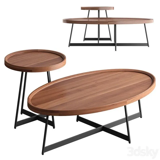 Nordic living room solid wood coffee table 3D Model