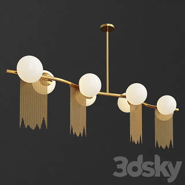 Nordic modern creative tassel lights 3DModel