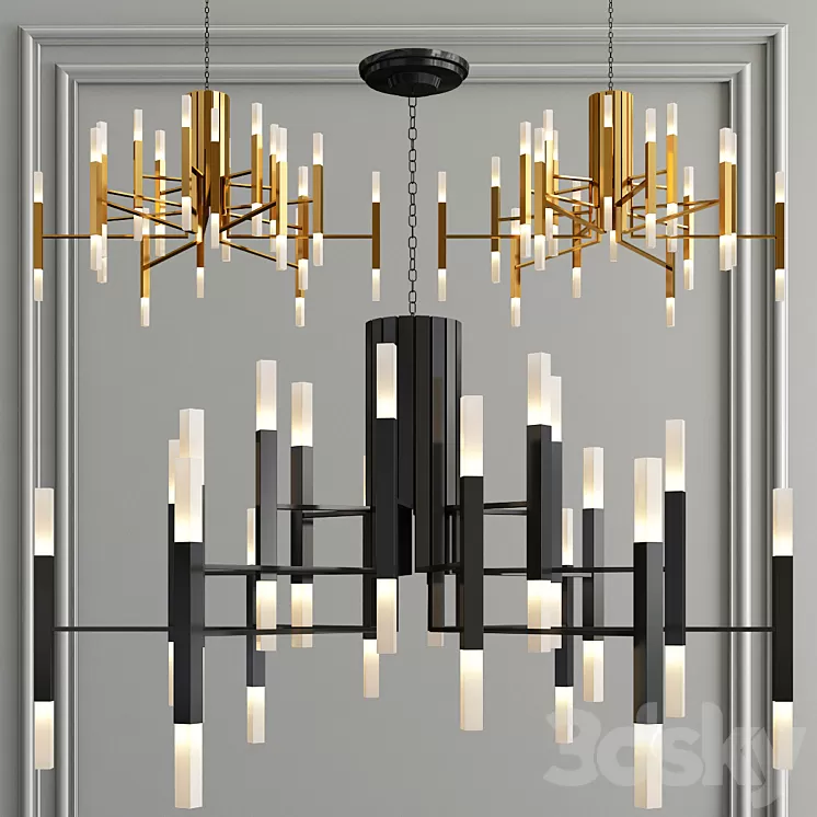 Nordic Postmodern LED Chandelier 3D Model