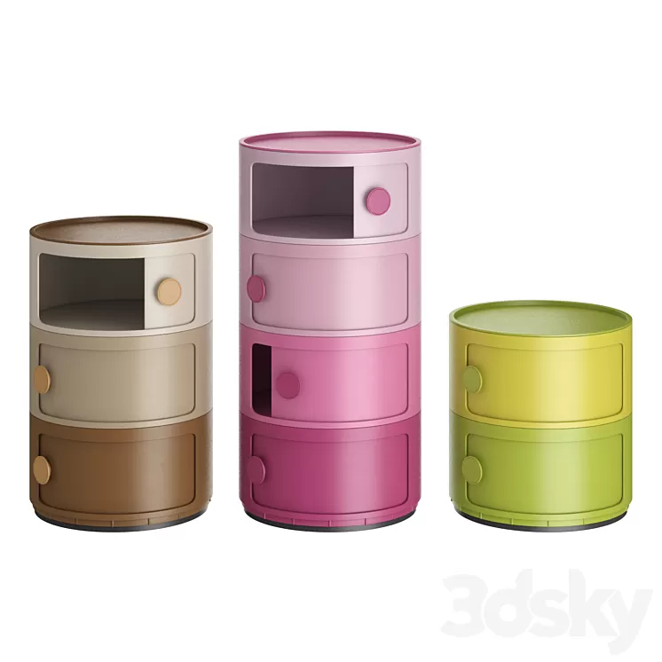 Nordic round bedside table 3D Model