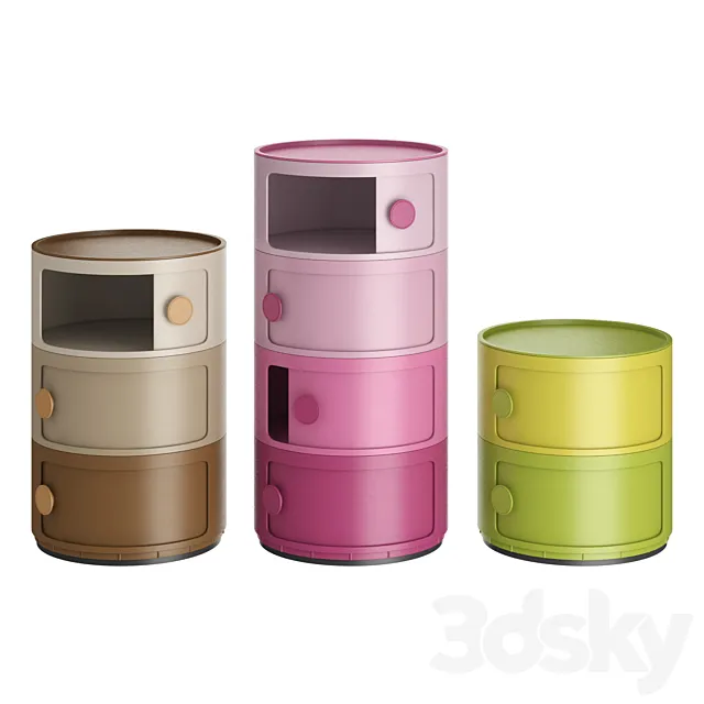 Nordic round bedside table 3DModel