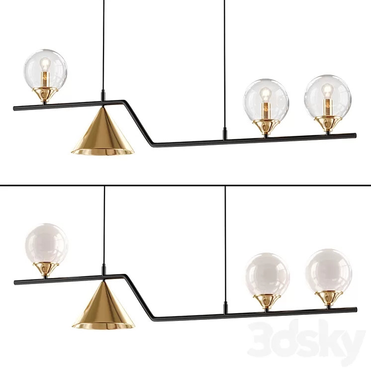 Nordic Style Black Chandelier 3D Model Free Download